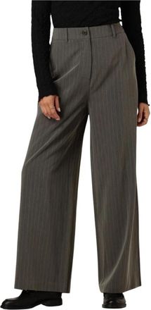 Modstr&ouml;m Gestreept Stijlvolle Broek - Dames - Wijde Broeken - Grijs - M - Broeken
