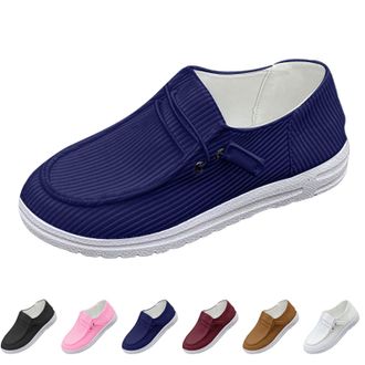 Generic Womens Running Shoes Summer Woven Breathable Low Shoes Lightweight and Comfortable Moccasins Slip-On Trainers Soft Comfortable Wide Casual Shoes Outdo