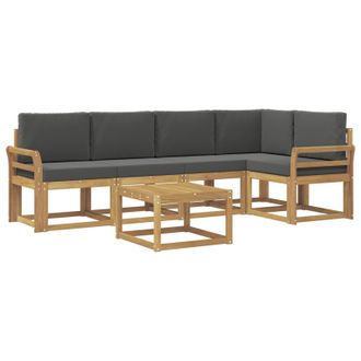 vidaXL Conjunto De Sof&aacute;s De Exterior 6 Pcs Blanco Y Antracita Vidaxl