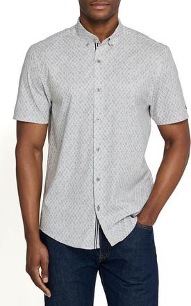 Brooklyn Brigade Prospect Shell Short Sleeve Button Down Performance Shirt in Sage at Nordstrom, Size Xx-Large