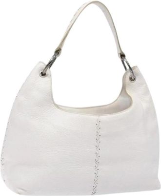 Bottega Veneta Pre-owned Vintage Schoudertas - Dames - Vintage Schoudertas - Wit - ONE Size - Leer - Vintage
