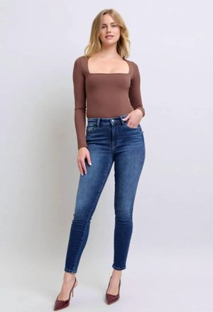 Judy Blue Oprah Thermal Skinny Jeans In Blue