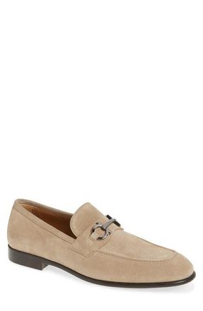 Ferragamo Foster Bit Suede Loafer in Beige at Nordstrom, Size 9.5
