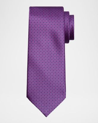 Stefano Ricci Men & apos;s Micro-Geometric Silk Tie