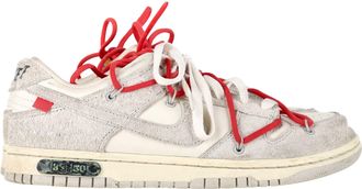 Off-white Pre-owned Womens Nike x Off-White Dunk Low Lot 33 Sneakers in Grey Suede and Leather - Size UK 8