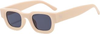 Generic Square Men Vacation Sunglasses Outdoor Women Small Frame Sports Sun Glasses(Beige)