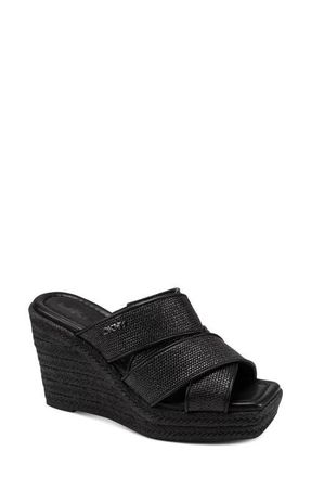 DKNY Cresson Platform Wedge Sandal in Black at Nordstrom, Size 6.5