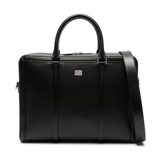 Dolce & Gabbana Laptop Bags & Cases, male, Black, Size: ONE SIZE Calfskin briefcase