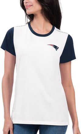 G-III 4Her by Carl Banks Womens G-III 4Her by Carl Banks White/Navy New England Patriots Fashion Illustration T-Shirt at Nordstrom, Size Xx-Large