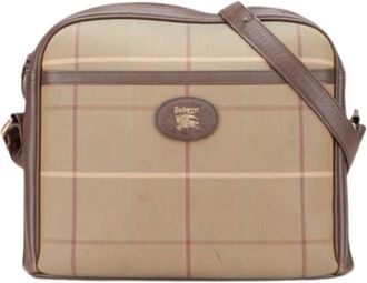 Burberry Pre-owned Cross Body Bags, female, Brown, Size: ONE SIZE Pre-owned Vintage Canvas Shoulder Bag