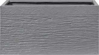 Beliani Maceta De Fibras De Arcilla Gris 60 X 29 X 30 Cm Para Interior Y Exterior Rectangular Myra