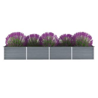 vidaXL Vidaxl - Arriate De Jard&iacute;n De Acero Galvanizado Gris 320x80x45 Cm