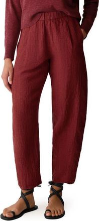 Eileen Fisher Pleated Lantern Organic Linen Pants in Sun Dried Tomato at Nordstrom, Size X-Large