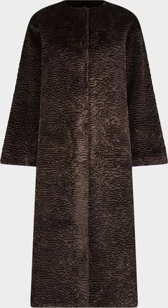 Gorski Fur-Free Textured Faux Shearling Coat
