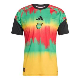 adidas Jamaica 2026 x Bob Marley Home Pre Match Jersey Asia Sizing Bold Gold Vivid Green Pure Ruby KA1905