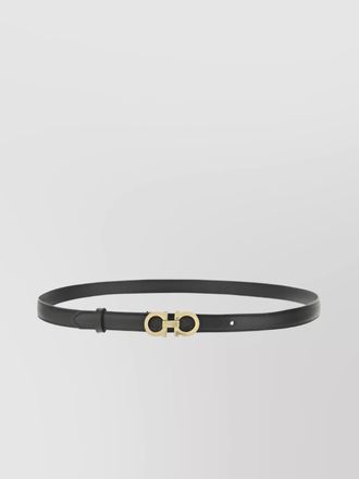 Ferragamo calfskin belt adjustable gold-tone buckle