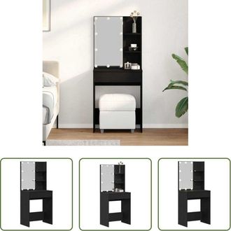 vidaXL vidaXL Tavolo da trucco moderno - Tavolo da Trucco Rovere Nero 60 x 40 x 140 cm Legno multistrato