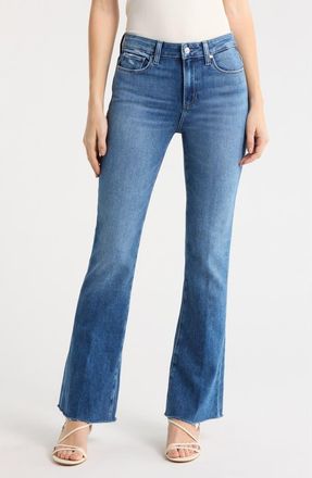 Paige Laurel Raw Hem High Waist Canyon Bootcut Jeans in Bookshelf at Nordstrom, Size 25