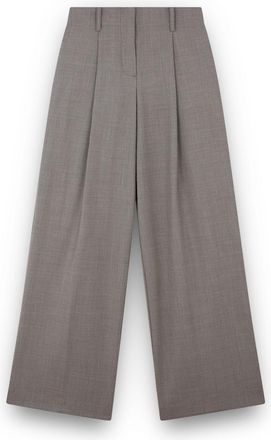 Paul & Shark Wool stretch wide leg trousers, Woman, Taupe, Size: 44