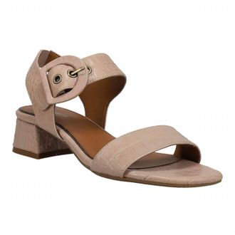 Easy Spirit Womens Block Heel Ankle Strap Sandals In Dark Natural