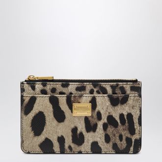 Dolce & Gabbana Dauphine calfskin leopard-print card holder
