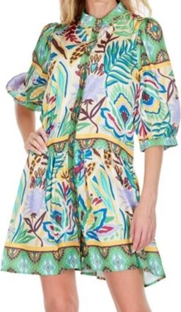 Jade Yoga Tiered Shirt Dress In Forest Broder