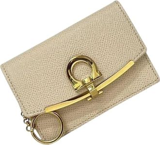 Ferragamo Pre-owned Wallets, female, Beige, Size: ONE SIZE Pre-owned Leather Wallet