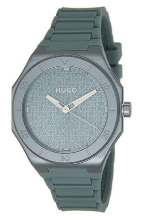 BOSS Grail Light Silicone Strap Watch, 42mm in Blue at Nordstrom Rack
