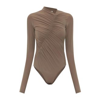 A Gold E Tops, Dames, Bruin, L, Lupin Bodysuit