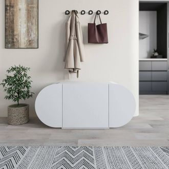 Dmora Zapatero Sequoia, Armario Para 10 Pares, 2 Estantes, 2 Puertas, 110x40x50h Cm Blanco