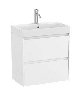 Roca Roca - Pack Unik Mueble Base Compacto De 2 Cajones + Lavabo Ona Color: Blanco Mate - Medidas: 600x360x645 Mm