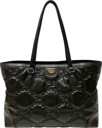 Gucci Black Leather Tote Bag (Pre-Owned)