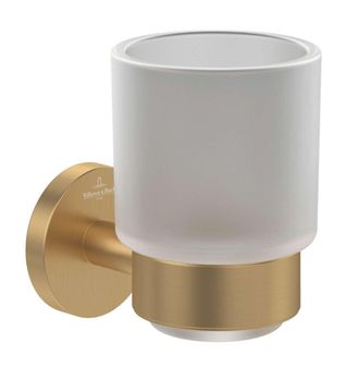 Villeroy & Boch Elements Tender - Portacepillos Y Pasta De Dientes, Vidrio /oro Cepillado Tva15101800076