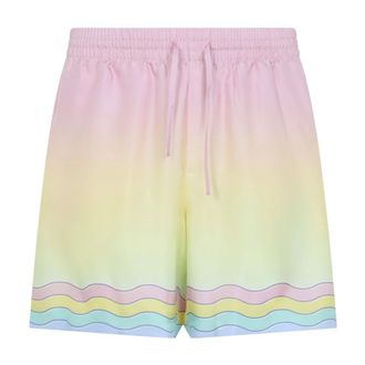 Casablanca Beachwear, male, Multicolor, Size: L Silk Bermuda Shorts