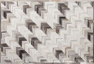 Beliani Beliani - Alfombra De Piel De Vacuno Gris Beige 140 X 200 Cm Patchwork Cl&aacute;sico Moderno Arsuz