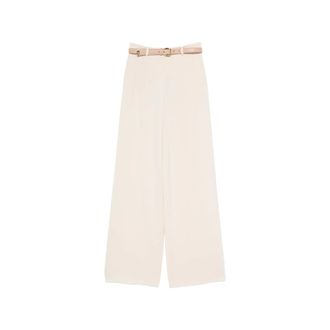 Max Mara Cady Trousers - female - Max Mara Studio - Wide Trousers - Beige - XS - Trousers