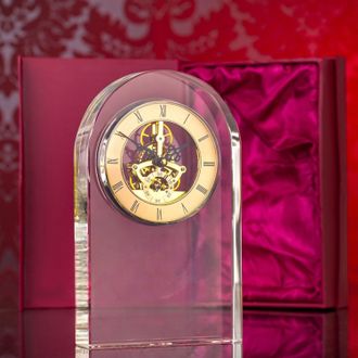 OEM Una Preciosa Estatuilla De Cristal De 25 Cm De Grosor Con Un Gran Reloj, Un Premio, Un Regalo Para Grabar O Imprimir, Con Una Caja Decorativa