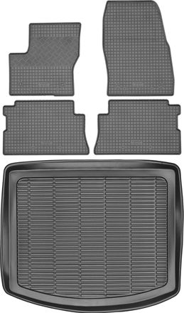 OEM Juego De Alfombrillas De Goma Para Coche Y Alfombrilla Para Maletero Para Ford Kuga Ii Suv (2013-2020)