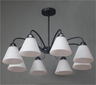 Trade Shop Trade Shop - Lampadario Moderno A 8 Bracci Coppe In Vetro Lampada A Sospensione Luci E27 00859