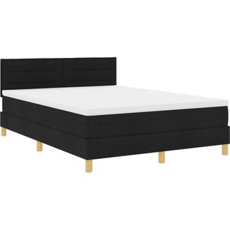 vidaXL Box Spring Bed with Mattress Black 160 x 200 cm Fabric vidaXL