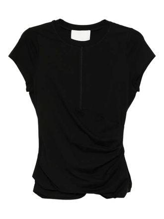 3.1 Phillip Lim draped T-shirt - women - Elastane/Cotton - S - Black