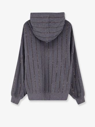 Brunello Cucinelli Womens Sweatshirt, Grey Cotton Sweatshirts Sweater