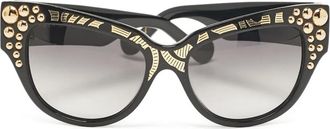 Anna-Karin Karlsson 2010s zonnebril met cat-eye montuur en goud detail - Zwart