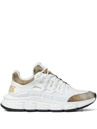 Versace logo lace-up sneakers - men - Calf Leather/Polyester/Calf Leather/Thermoplastic Polyurethane (TPU) - 45 - White