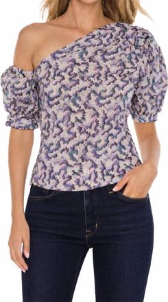 Isabel Marant &Eacute;toile Liddy Asymmetric Balloon Sleeve Top In Purple