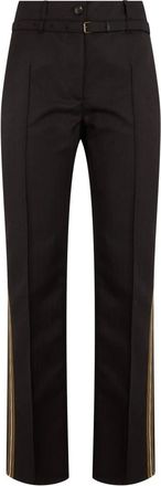 Dries Van Noten Pantalones Rectos de Lana - Trousers - Mujer - Marr&oacute;n - L