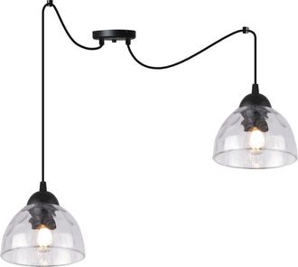 OEM L&aacute;mpara Colgante Venice Spider 2 Pantallas Planas Transparentes E27