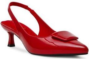 Anne Klein Izanda Pointed Toe Slingback Pump in Red Patent at Nordstrom Rack, Size 6.5