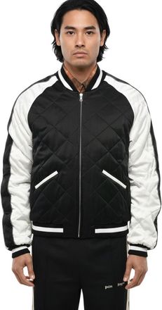 Palm Angels Black Band Collar Bomber Jacket