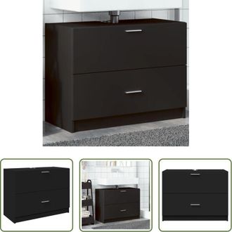 vidaXL Lavabo - Mobile Lavabo Nero 78x37x59 cm in Truciolare